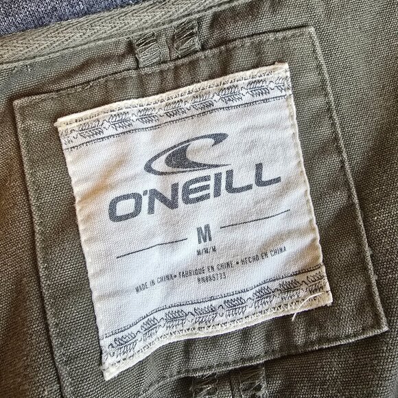 O'NEILL Olive Green Cargo Jacket Military Style sz M - Picture 7 of 9